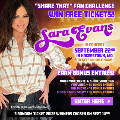 Enter to win FREE Tickets to see Sara Evans